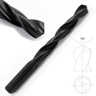 DIN338 HSS ドリルビット ストレートシャンク 黒色酸化皮膜 118度先端角