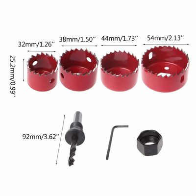 6Pcs カーボン・スチール・ホール・ソーセット 木工用 32-54mm