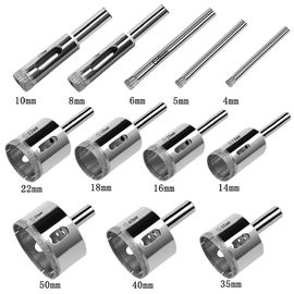 12個 ダイヤモンドコア ドリルビットセット 4-50mm ガラス タイル セラミック用