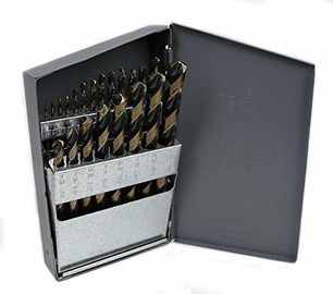 21pc HSS M2 ドリルビットセット 1/64-1/2インチ 黒金仕上げ鋼箱