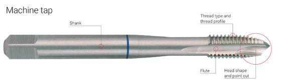 Ti-Coated DIN371 スパイラルポイント HSS マシンタップ M3-M50