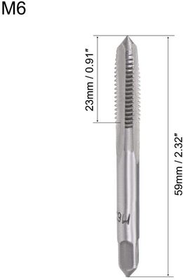 HSS M6 ハンドタップ ストレートフルート 1 ピッチ メートルねじ