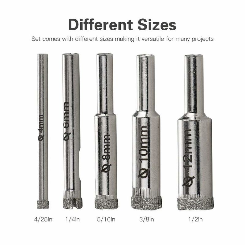 5pcs シルバーダイヤモンドコア ポーセランタイルグランイトのためのブームビットセット