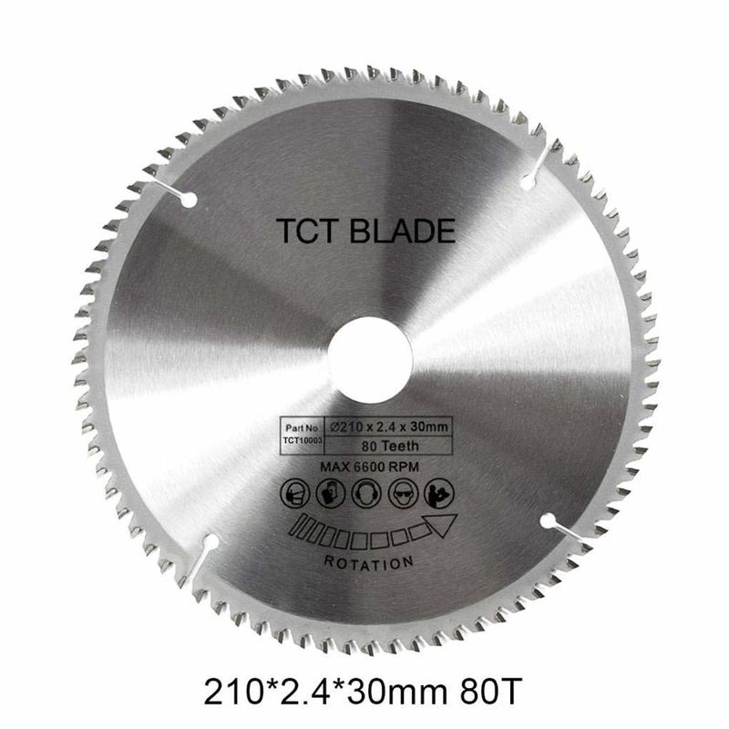 80T TCT 丸鋸刃 210mm 木材および金属切断用