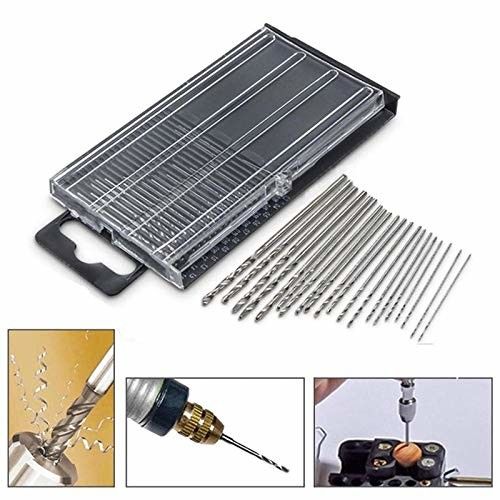 HSSマイクロドリルビットセット 0.3-1.6mm DIN338 全面研磨 金属用